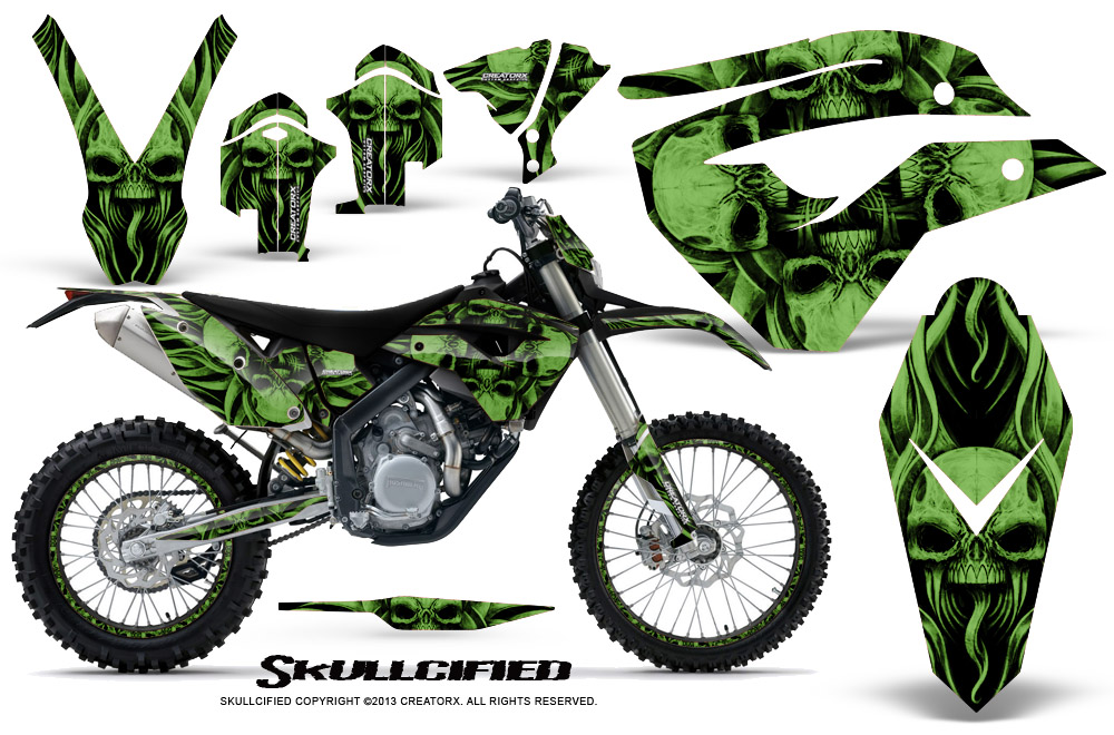 Husaberg FE570 Enduro 2010 Graphics Kit Skullcified Green NP Rims